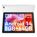 Android 14 10.1 Inch Octa-Core Tablet 8 GB RAM+64 GB Storage Expand to 1TB WiFi6 BT5.0 5MP+8MP Dual Camera Face ID Unlock PC Pad