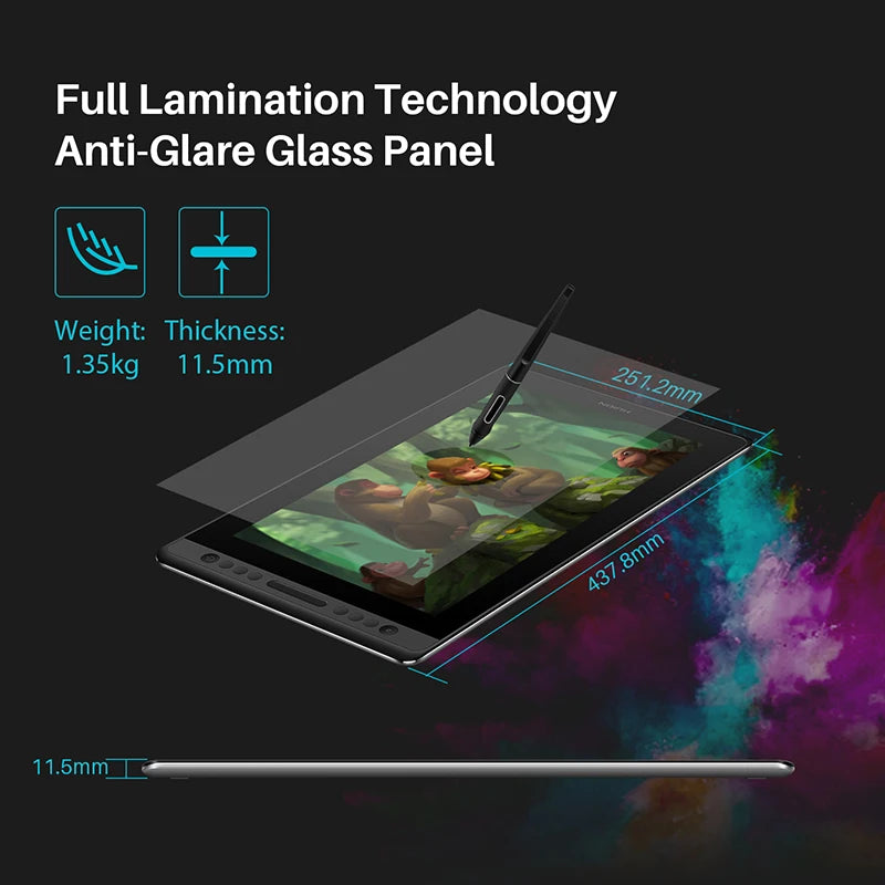 HUION Graphics Tablet Kamvas Pro 16 15.6 Inch Monitor for Artist Drawing Full-Laminated Screen Compatile with PC Windows MacOS
