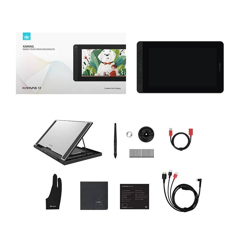 Huion Kamvas 12 Graphics Tablet Display with 11.6 Inch Anti-glare Screen Battery-Free Digital Pen, Support Android Device USB3.1