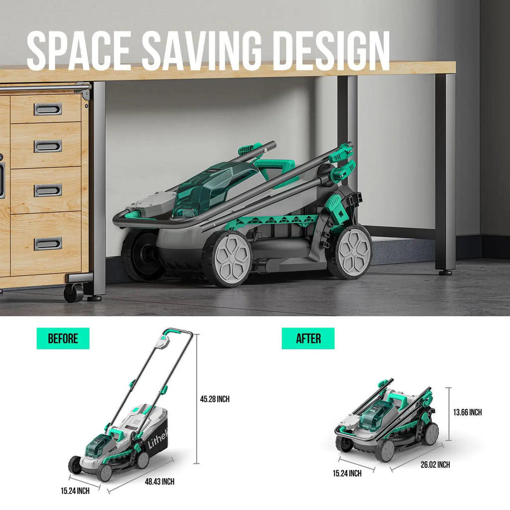 Cordless 13 Inch Cordless Lawn Mower 5 Heights 20V Electric Push Brushless Lawnmower for Garden, Yard, 4.0Ah, Customized