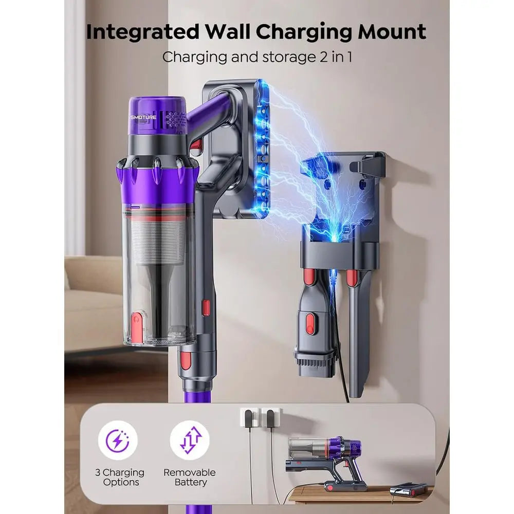 650W 55KPA 70-Minute Cordless Vacuum Cleaner, LED Touch Sensor, Ideal for Home, Pet Hair, Carpets, and Floors