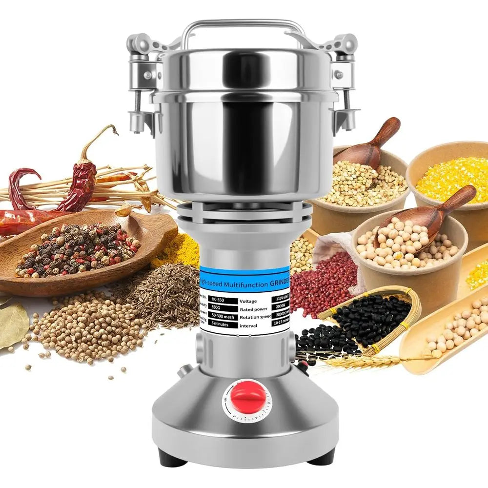 550g Grain Mill or lour, Electric Spice Grinder, High-Speed StainlSteel Dry Grinder Mill or Herbs, Nuts, Grains, Seasonings, & P