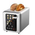 Touch screen 2-slice stainless steel digital timer toaster with sound function 6 bread types 6 shade settings smart extra wide