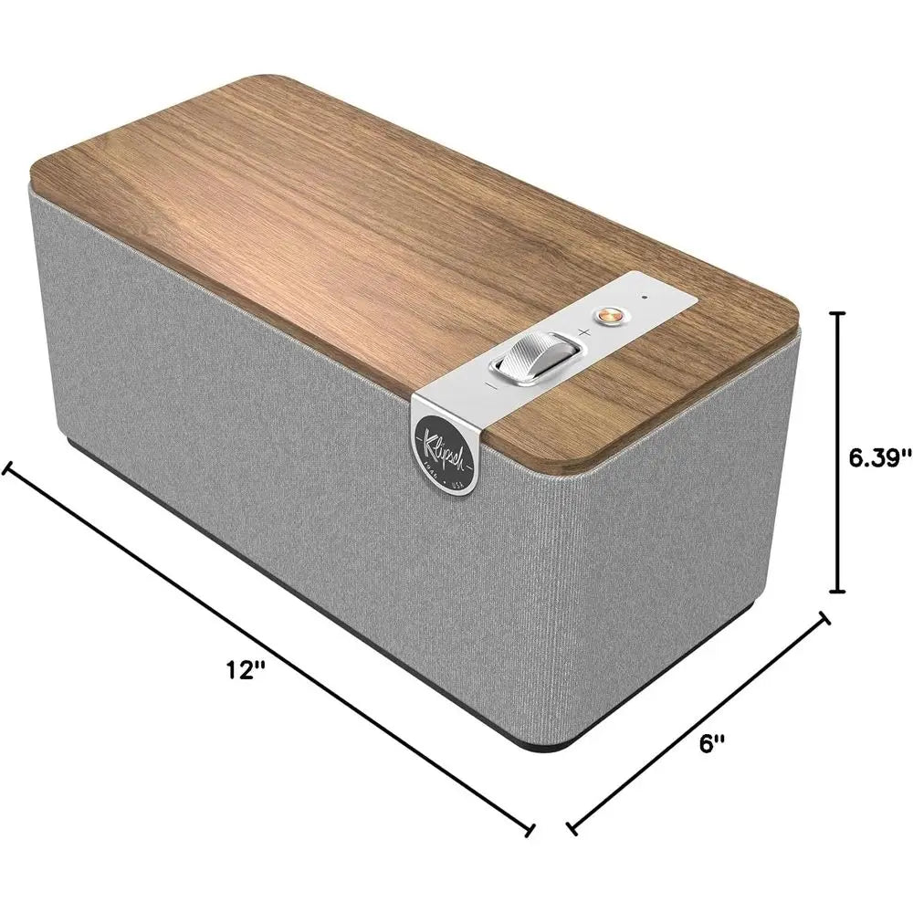 Premium Dual Driver Bluetooth Speaker System: 4.5 Woofer, Bluetooth 5.3, 40ft Range, Walnut Finish