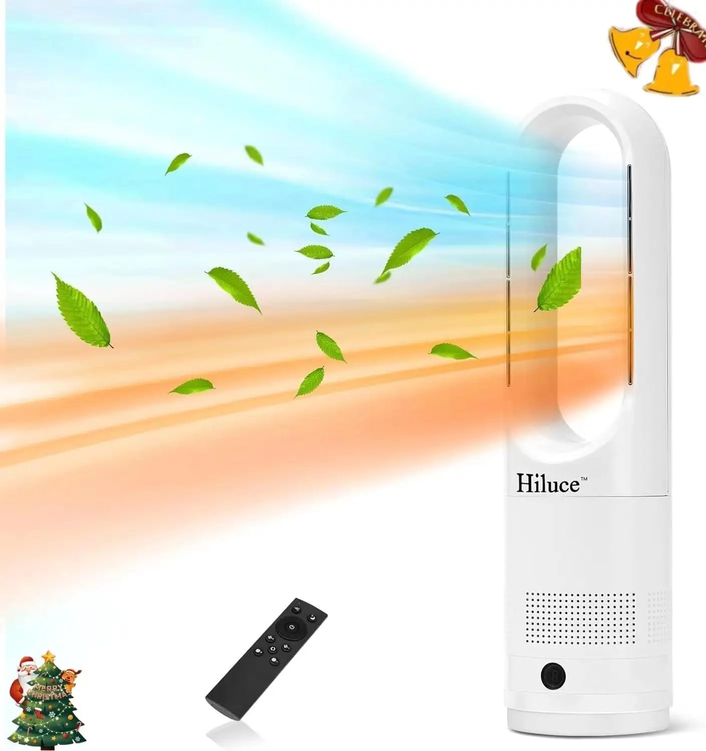 All Season Bladeless Fan, 1400W Heater & 40W Tower Fan Combo with Remote, Quiet Indoor Use, Tip-Over Protection, 80° Oscillation