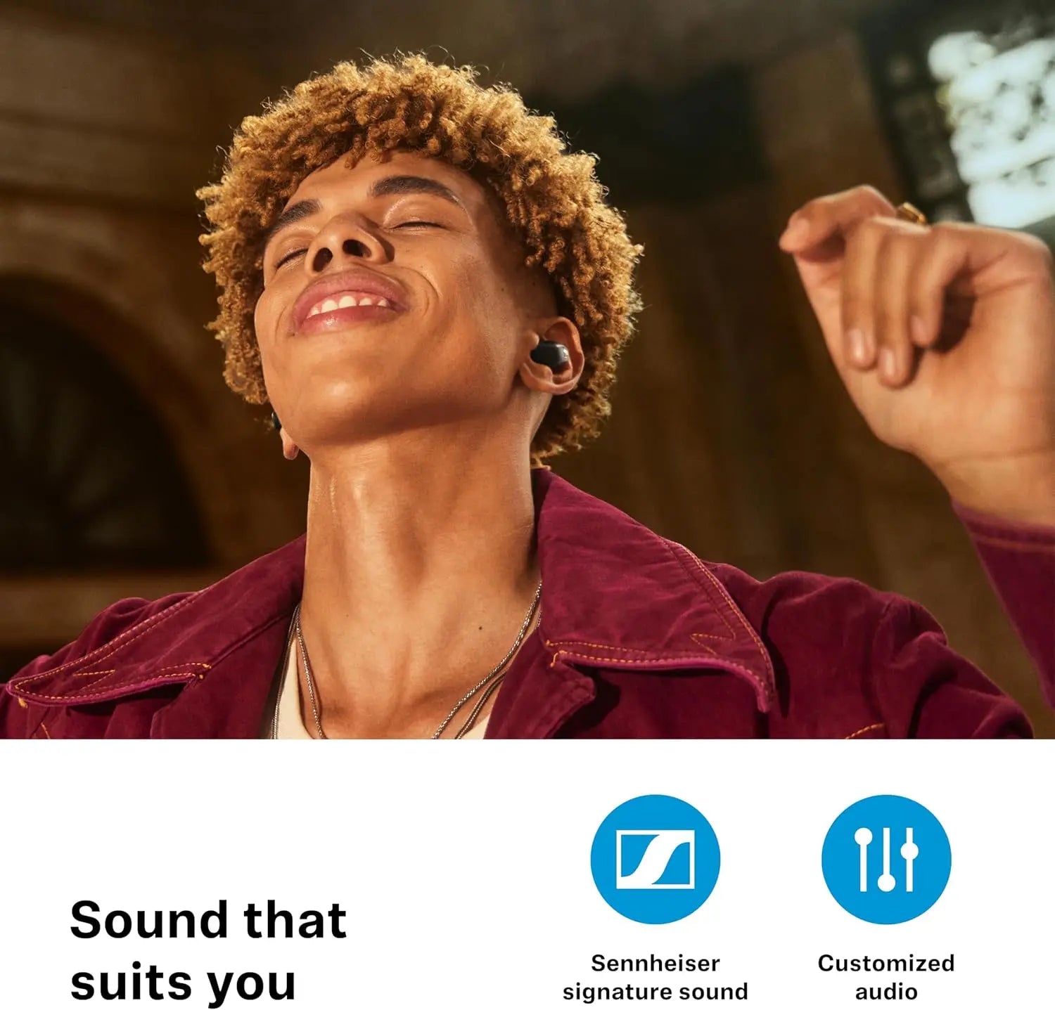 Sennheiser ACCENTUM True Wireless Earbuds - Crystal-Clear Sound with Hybrid ANC Ergonomic Design 28-Hour Battery Life