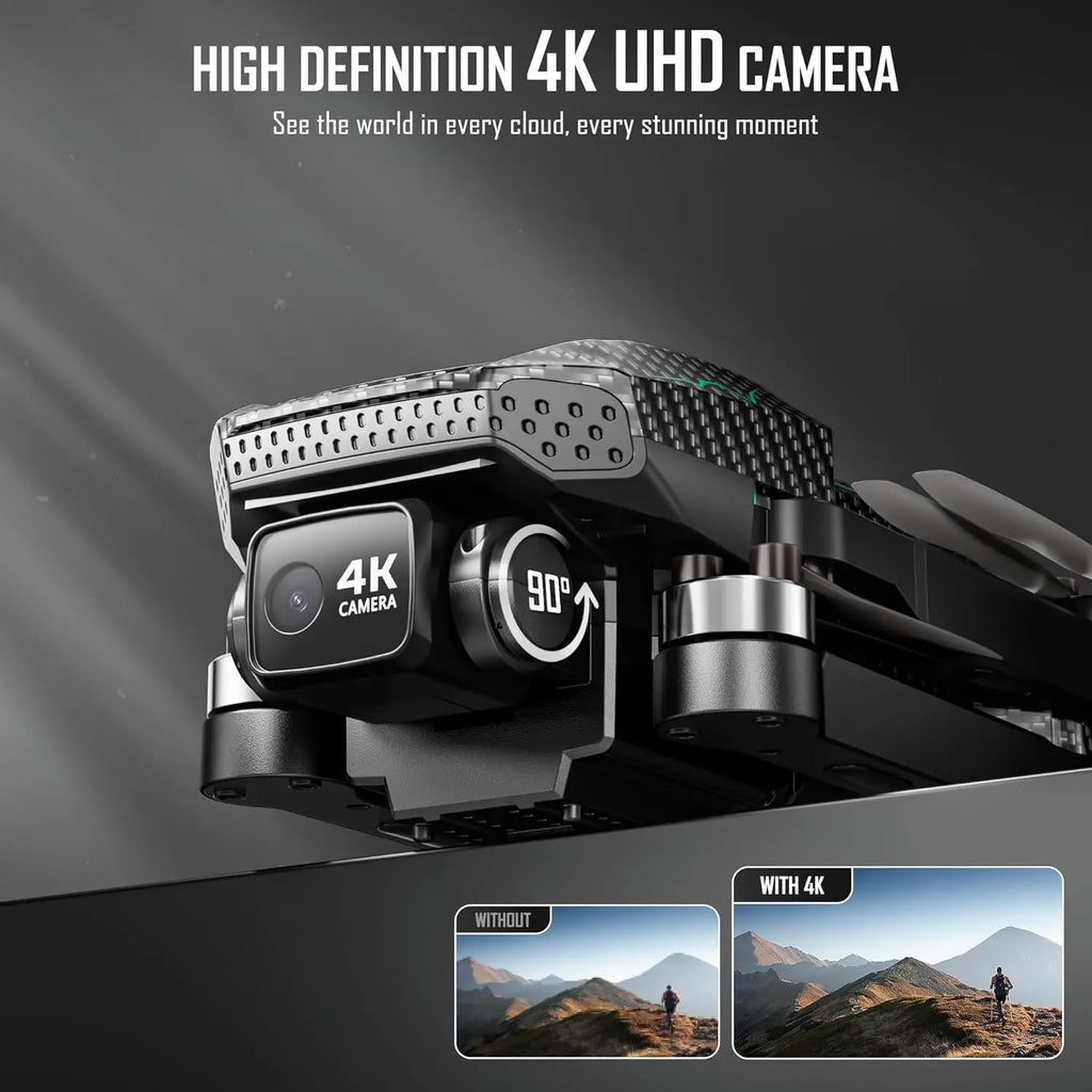 4K Camera GPS Drone with 90-Min Flight, Auto Return, Follow Mode, Foldable Design for Beginners
