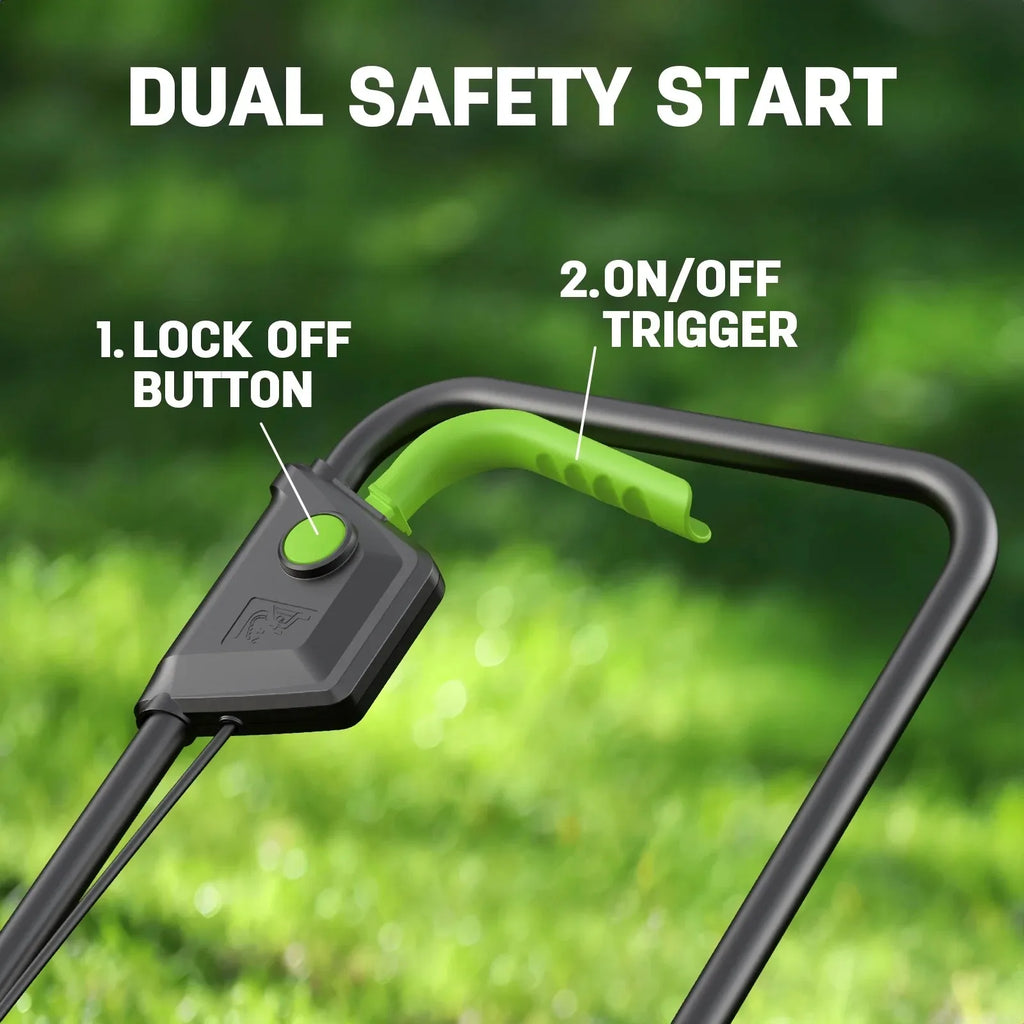 Deli 13" Cordless Lawn Mower, 21V Brushless Motor, 5 Height Adjustments, 4.0Ah Battery & Charger Included