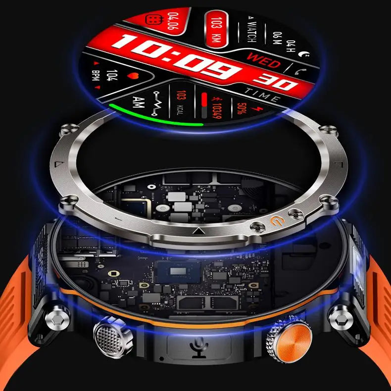 Military Smart Watches for Men, 1.7" Hd Fitness Tracker Ith Multiple Sports Modes, 600mah Battery for Android iOS, Ip68