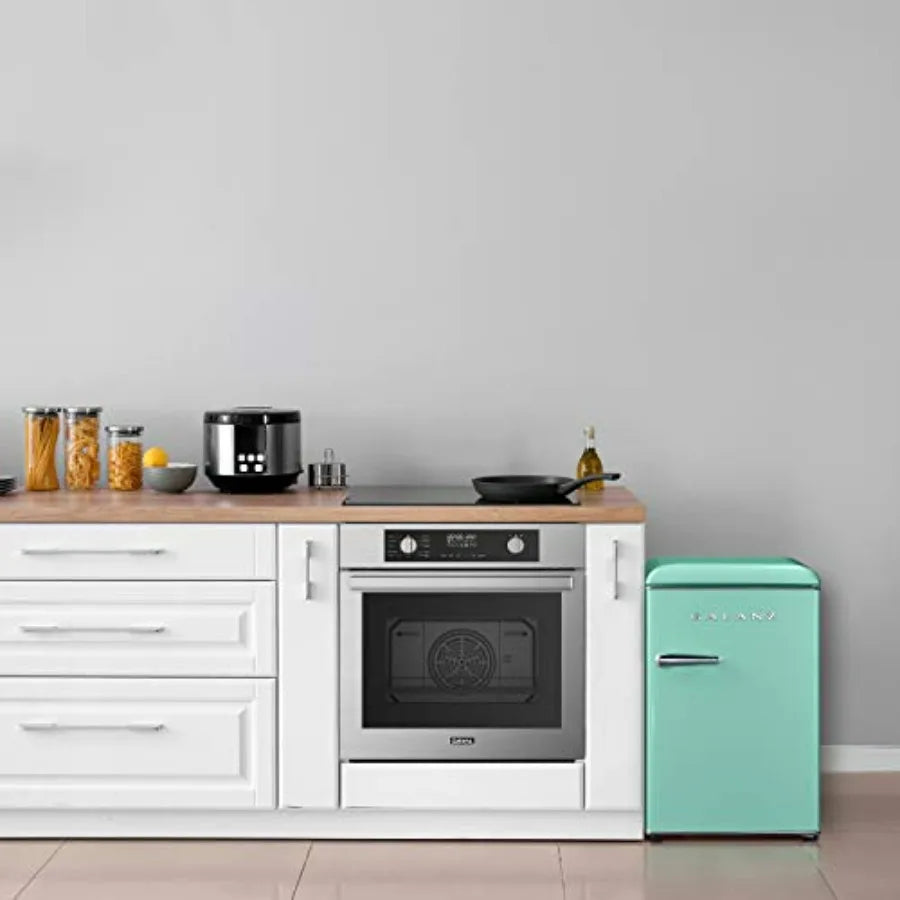Retro Compact Mini Fridge with Single Door Adjustable Mechanical Thermostat Chiller Green 2.5 Cu Ft