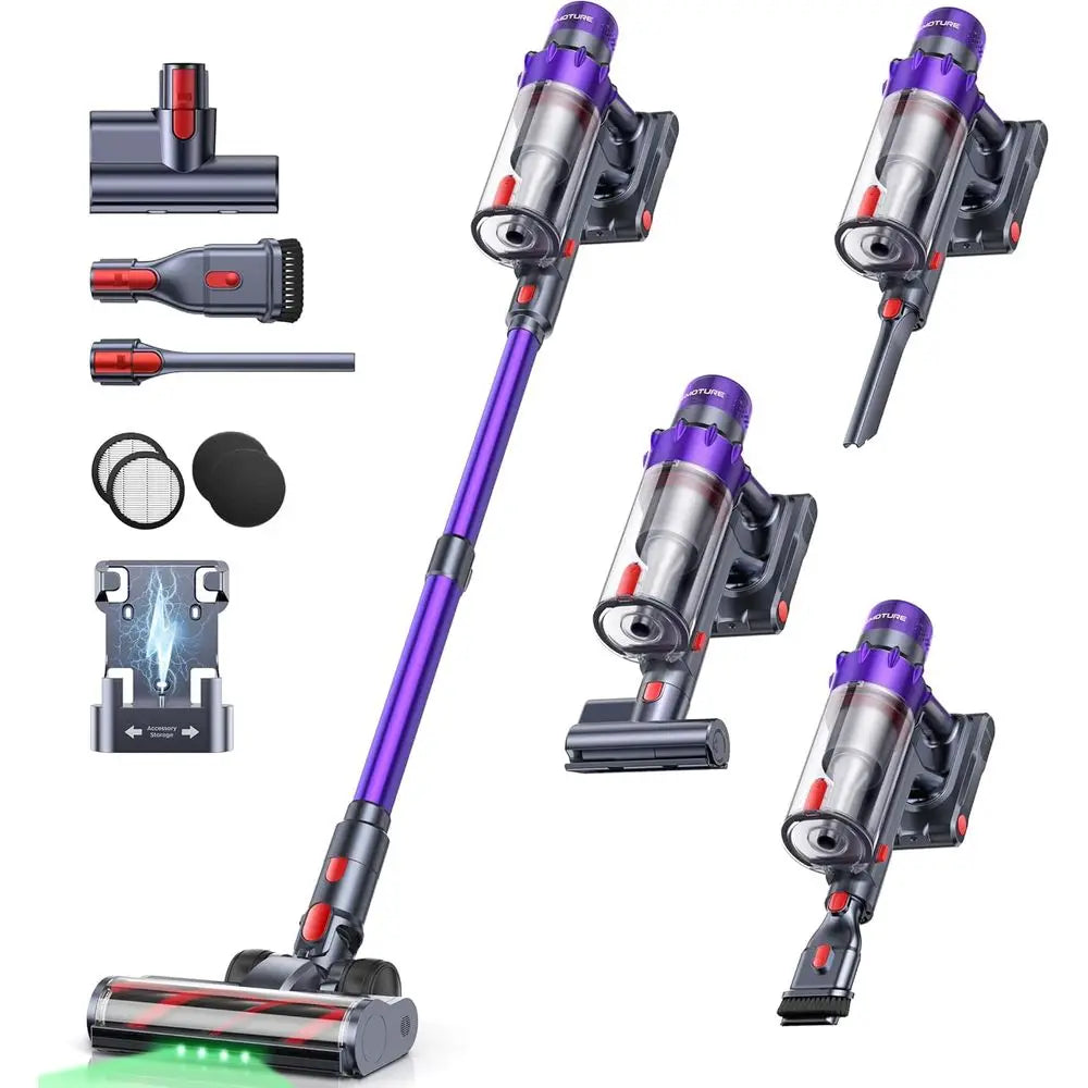 650W 55KPA 70-Minute Cordless Vacuum Cleaner, LED Touch Sensor, Ideal for Home, Pet Hair, Carpets, and Floors