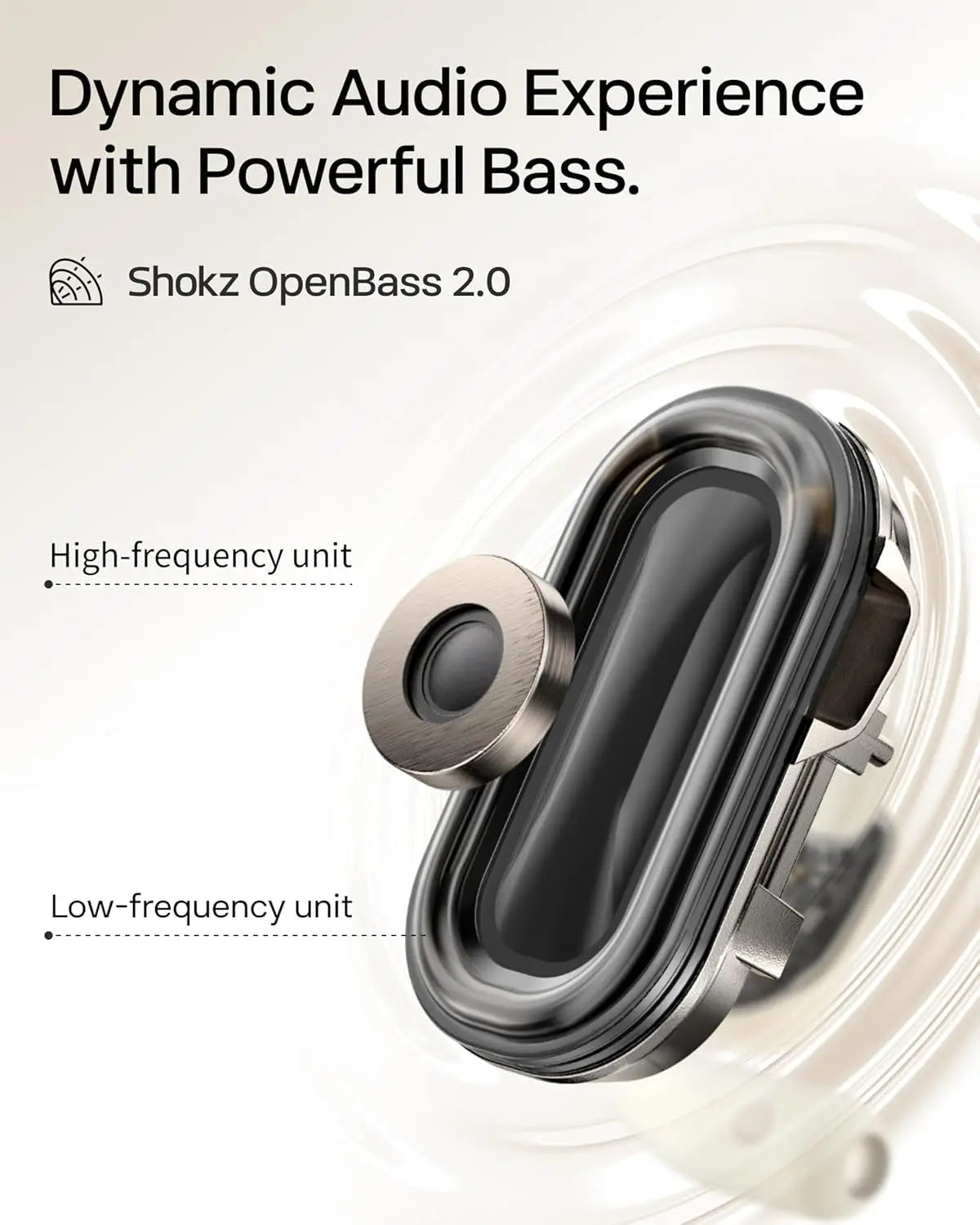 SHOKZ OpenFit 2 Open-Ear Headphones,True Wireless Bluetooth Earphones with Microphone,Earhook Earbuds with 48 Hours of Playtime