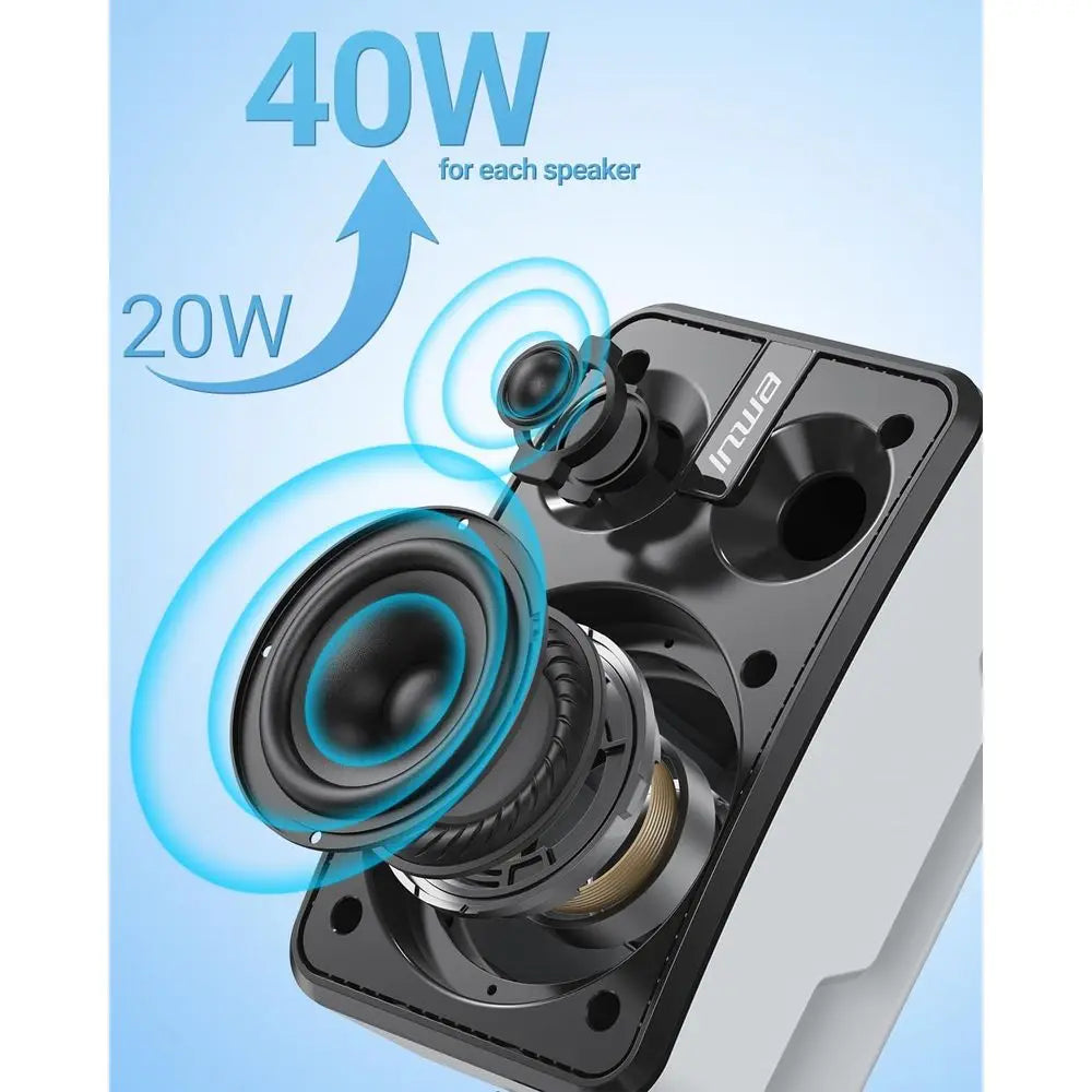 Pair of 400W Waterproof Outdoor Bluetooth Speakers, IPX5 Rated, Wall Mountable, Syncs Up to 100, Ideal for Patio, Porch, Gazebo,
