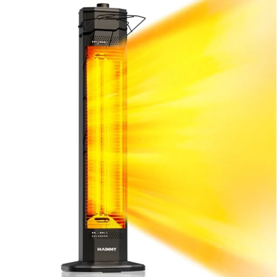 34-Inch 1500W Electric Infrared Patio Heater for Outdoor Use with 3 Heat Levels IPX5 Waterproof Tip-Over Overheat Protection In