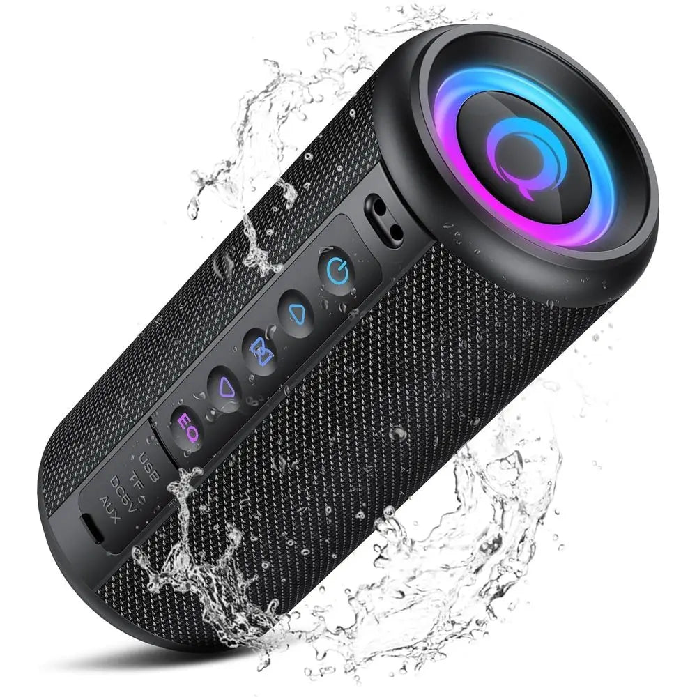 Bluetooth 5.4 Speaker with 20W Stereo Sound, 20H Playtime, LED Lights, IP7, TWS Pairing, Mic, Ideal for Outdoors, Home, Beach, P