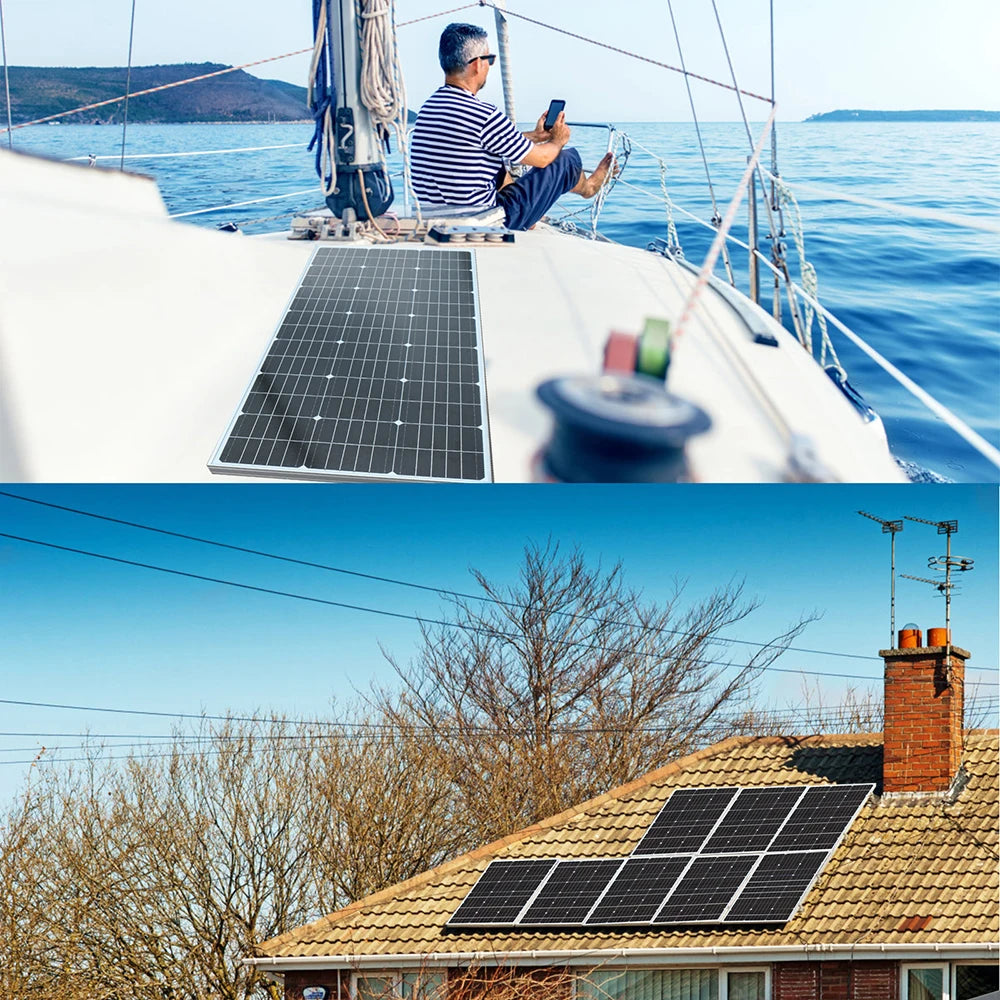 600 Watt 220V 110V Solar Panel Complete Kit System & Off-grid solar panel system 600W and 12V 1000W Pure Positive Wave Inverter