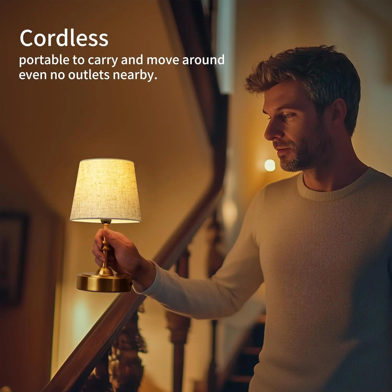 Rechargeable Cordless Table Lamp with Dimmable Touch Control, 4000mAh Battery, Warm Light for Home Decor