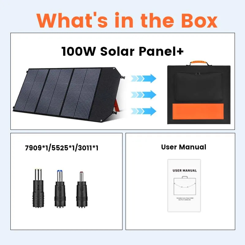 Ctolity 400W Portable Kit Solar Panel Foldable, 100W 200W Solar Generator For Camping Power, 18V Voltage, IP65 Waterproof,