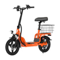 Folding Electric Bike for Adults Bodywel T3 14" E-Bike with Basket, 500W Motor 48V 10.4AH Battery, Foldable Ebike for Commuting