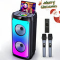 T10-T Wireless Bluetooth Speaker, Karaoke Machine with 2 Microphone, Home Karaoke Party Speaker with LED Light