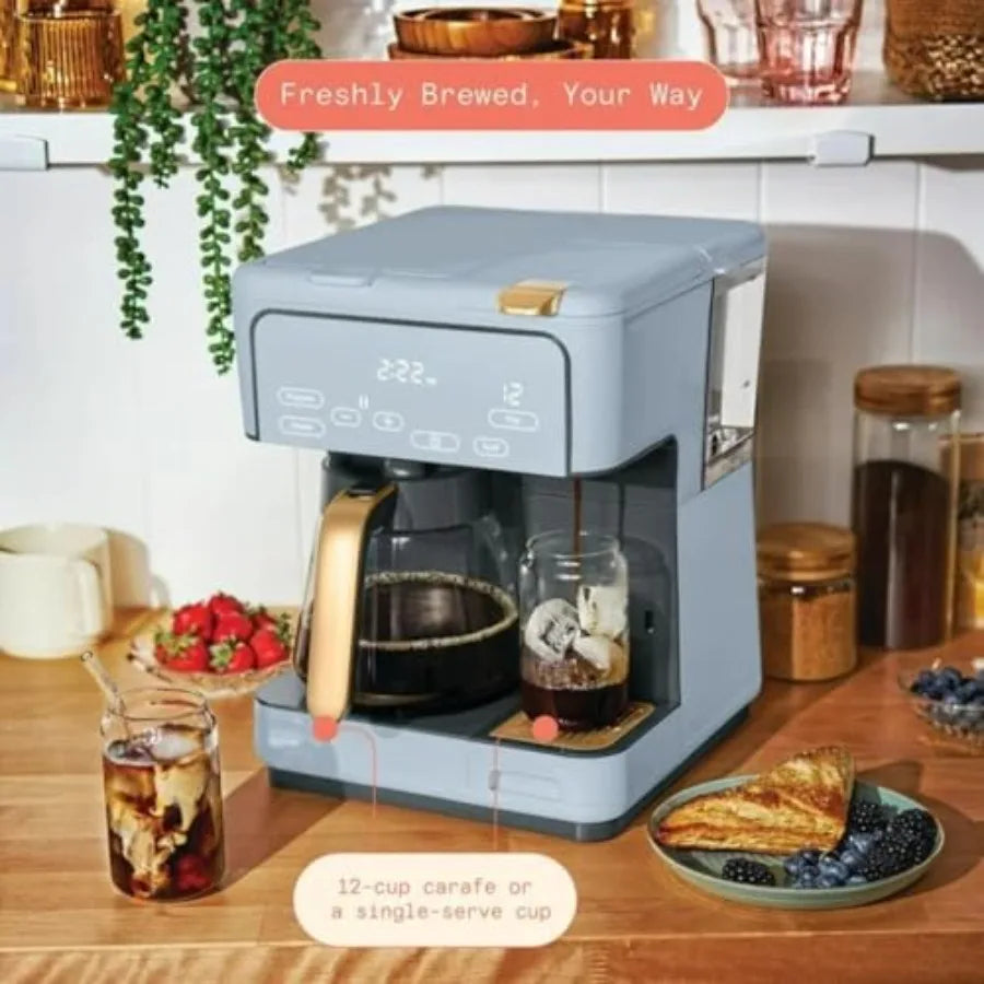 Programmable 12-Cup Single-Serve Multi-Brew Coffee Maker with Digital Controls Large Capacity Easy to Use Stainless Steel Black