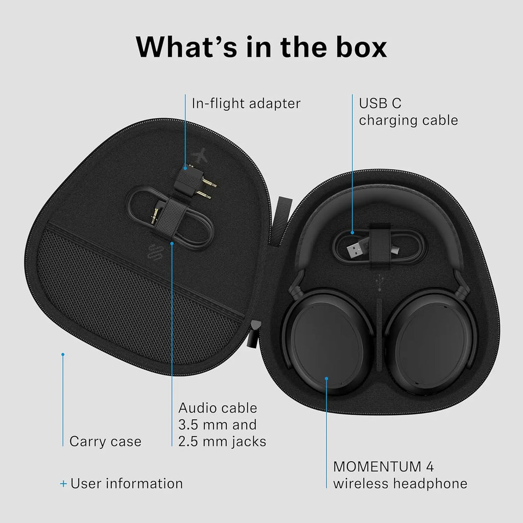 Sennheiser MOMENTUM 4 Wireless Noise Cancelling Headphones - Bluetooth Headset for Crystal-Clear Calls