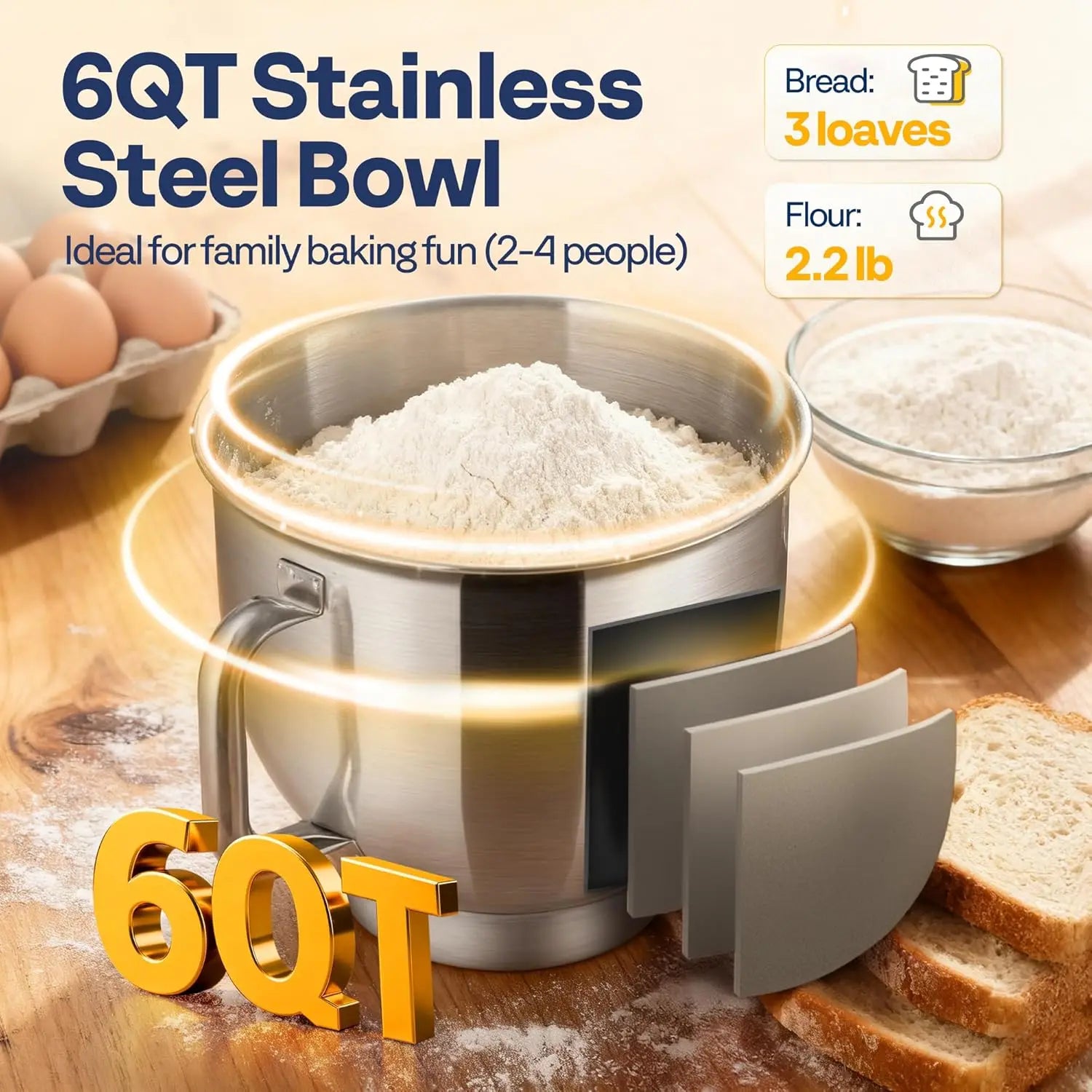 660W 10-Speed 6-Quart Tilt-Head Electric Food Mixer with Beater, Dough Hook, Wire Whip & Egg Separator, Red