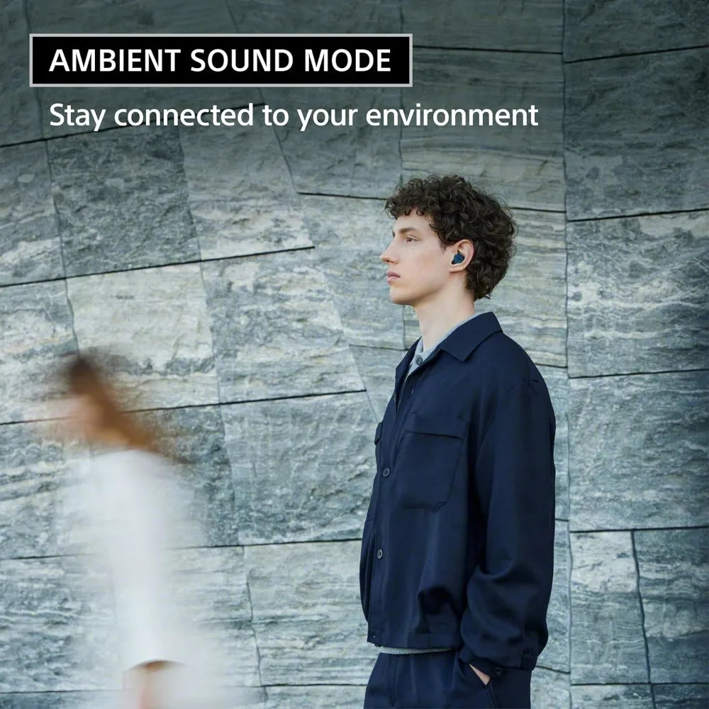 Wireless Noise-Canceling Earbuds with 30-Hour Battery Life, Lightweight Secure Fit in Black