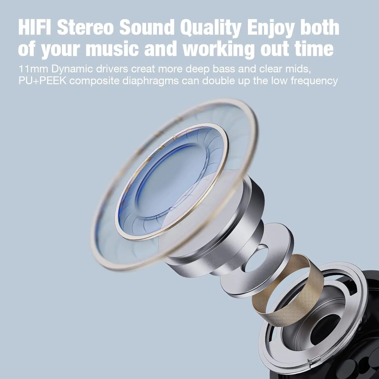 Boean Bluetooth Headphones, Wireless Headphones with 16 Hours Playtime Bluetooth 5.3 Wireless Earbuds HD Deep Bass Stereo Sound