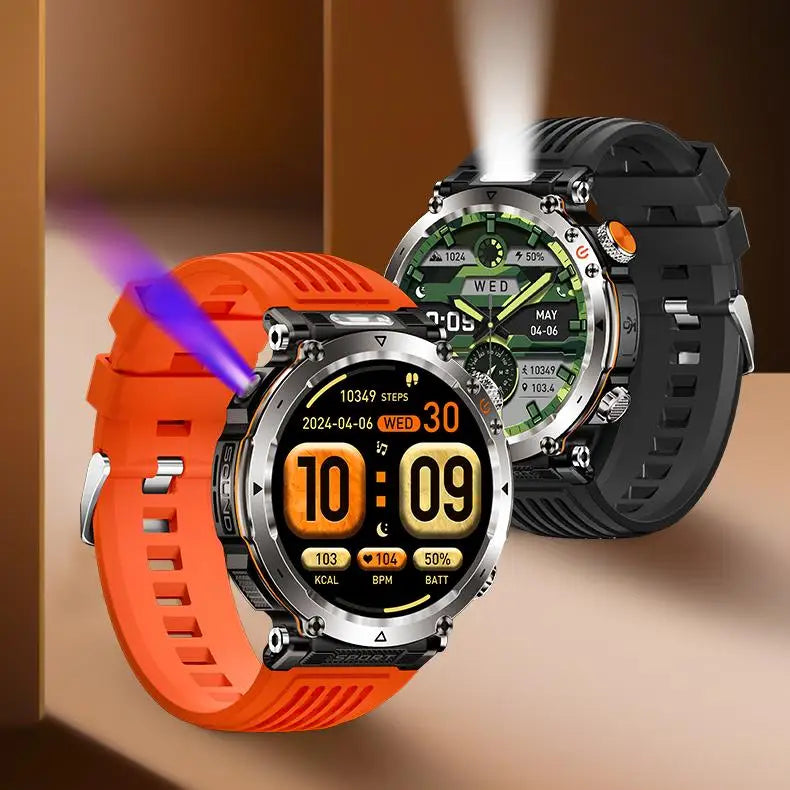 Military Smart Watches for Men, 1.7" Hd Fitness Tracker Ith Multiple Sports Modes, 600mah Battery for Android iOS, Ip68