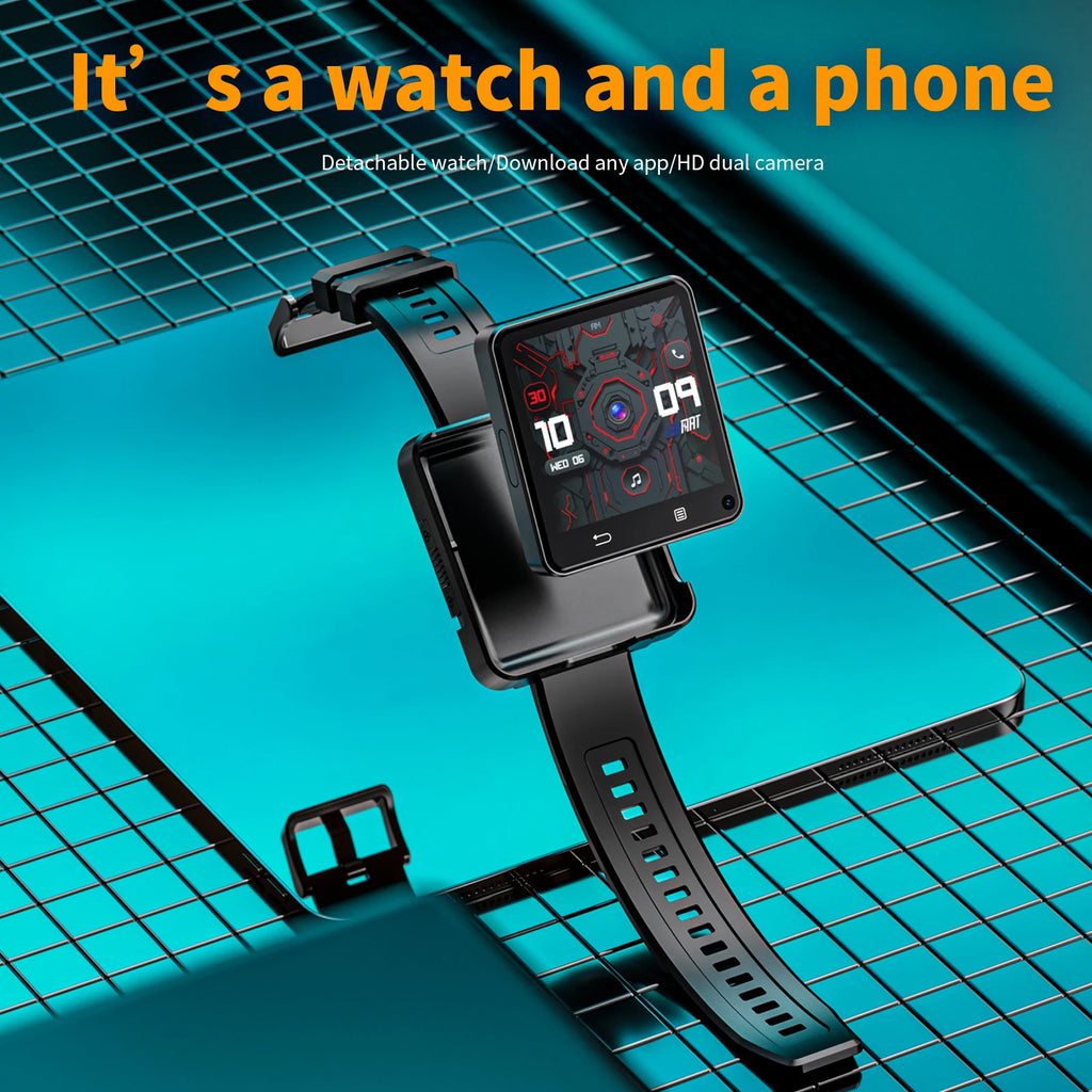 LOKMAT New APPLLP 2 MAX Dual Camera Android 11 Watch Phone Wifi Videos Calls Smart Watch Network Detachable Strap Mini Phone