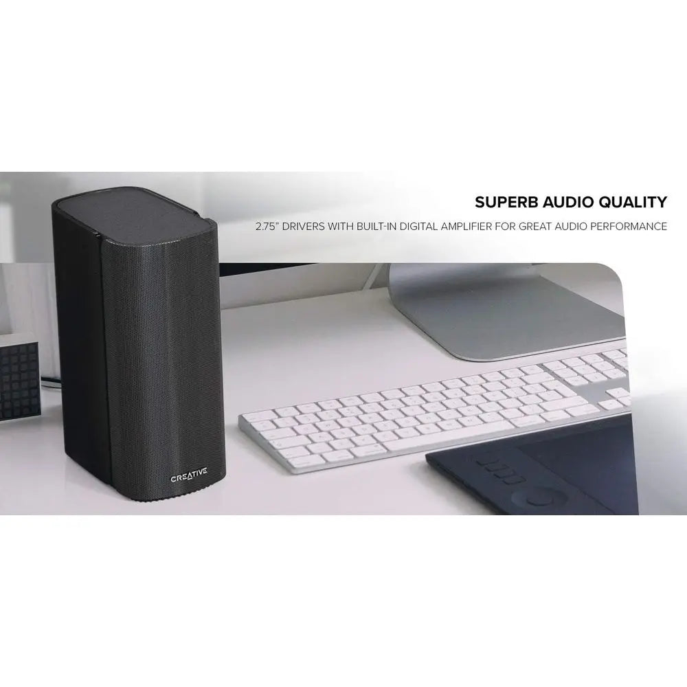 Compact 80W Bluetooth 5.0 Hi-Fi Speakers with Optical/AUX Inputs for Enhanced Soundstage and Bass Control, Ideal for Computers a