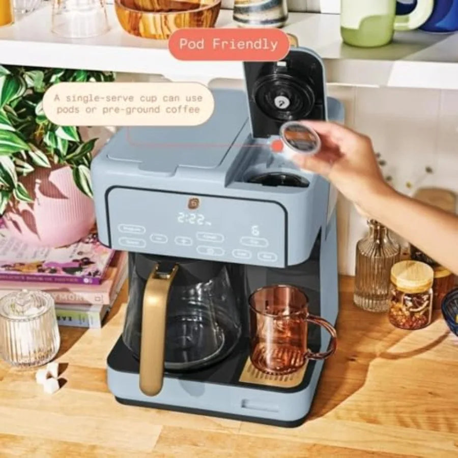 Programmable 12-Cup Single-Serve Multi-Brew Coffee Maker with Digital Controls Large Capacity Easy to Use Stainless Steel Black