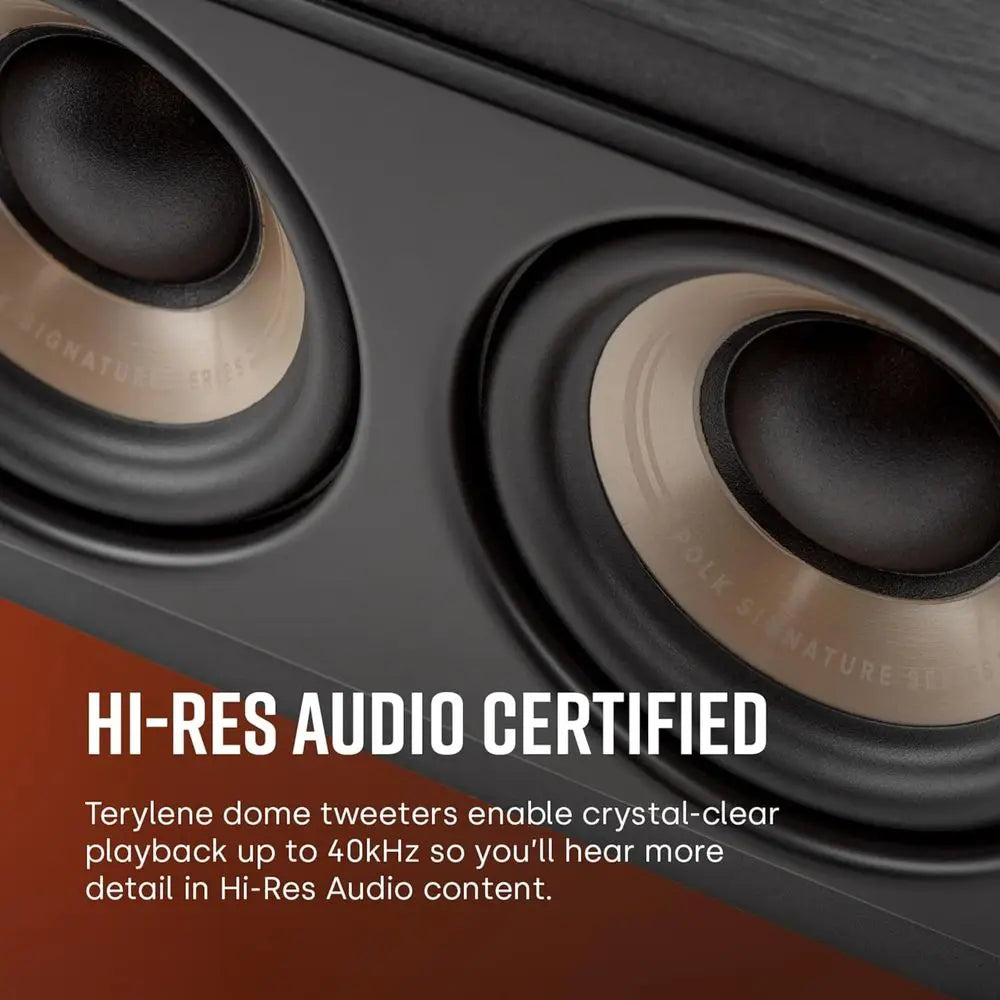 Elite ES35 Slim Center Speaker - Hi-Res Audio, Dolby Atmos & DTS:X, 1 Tweeter, 6x3 Woofers, Dual Ports or ForteBass, Sleek Black