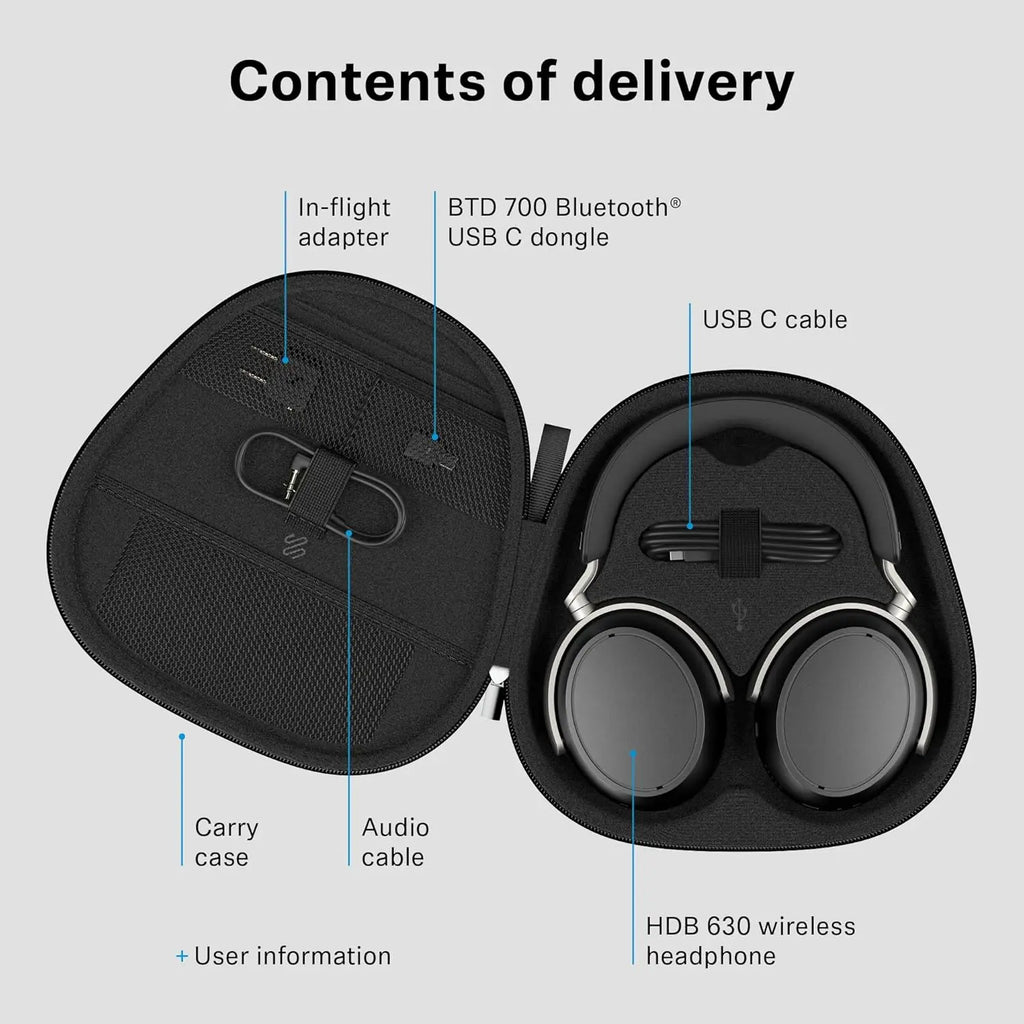 Sennheiser HDB 630 Wireless Over-Ear Headphones - Hi-Res Audiophile Sound, Adaptive Noise Cancellation