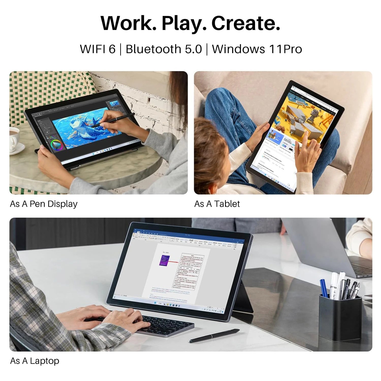 Kamvas Studio 16 Huion Tablet 15.8 Inch Pen Computer 2.5K Finger Touch Screen Windows 11 Profession Drawing Tablet  512G SSD