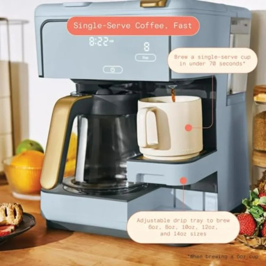 Programmable 12-Cup Single-Serve Multi-Brew Coffee Maker with Digital Controls Large Capacity Easy to Use Stainless Steel Black