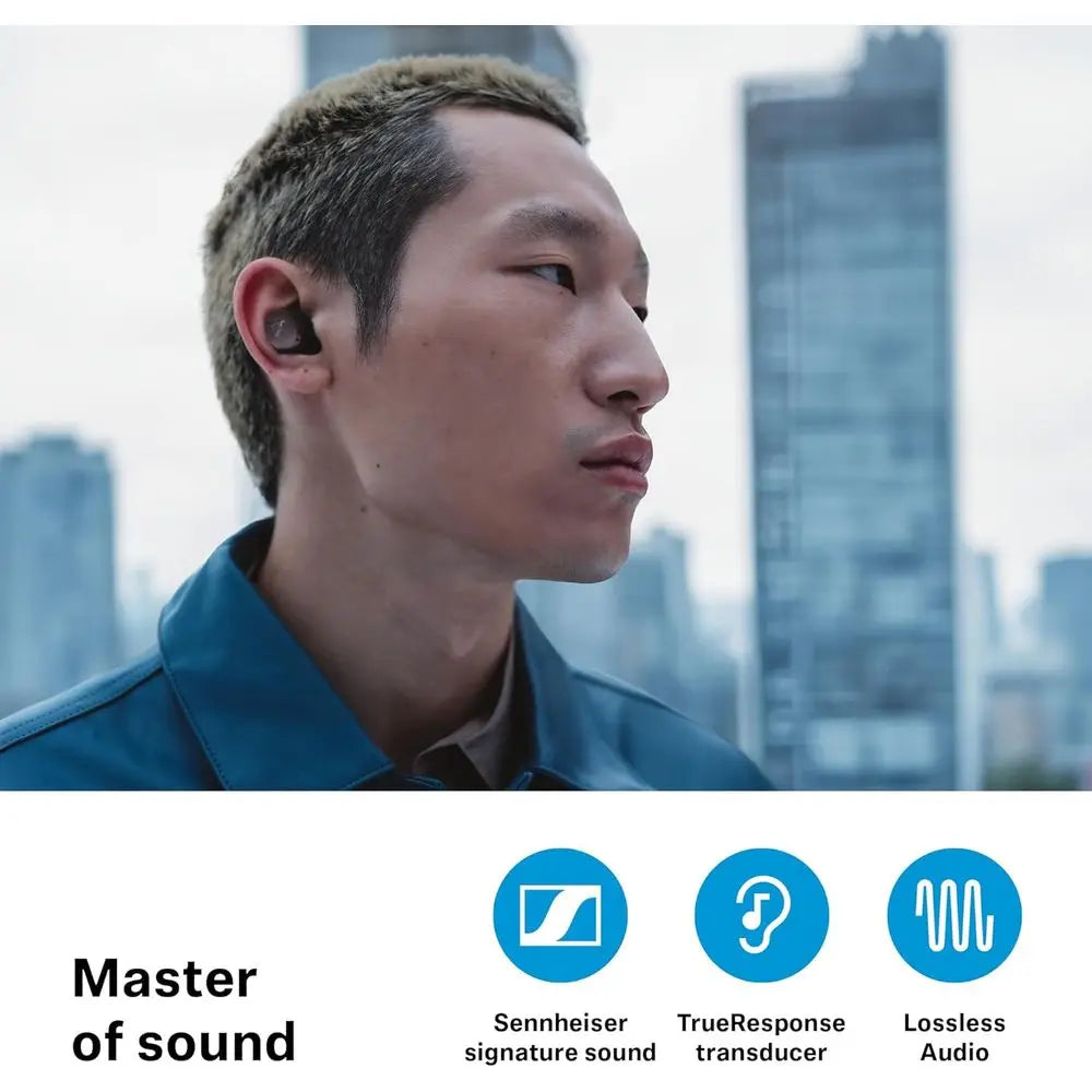 Momentum True Wirel4 Smart Earbuds with Bluetooth 5.4, Crystal-Clear Sound, Comortable Design, 30-Hour Battery Lie, Adaptive ANC