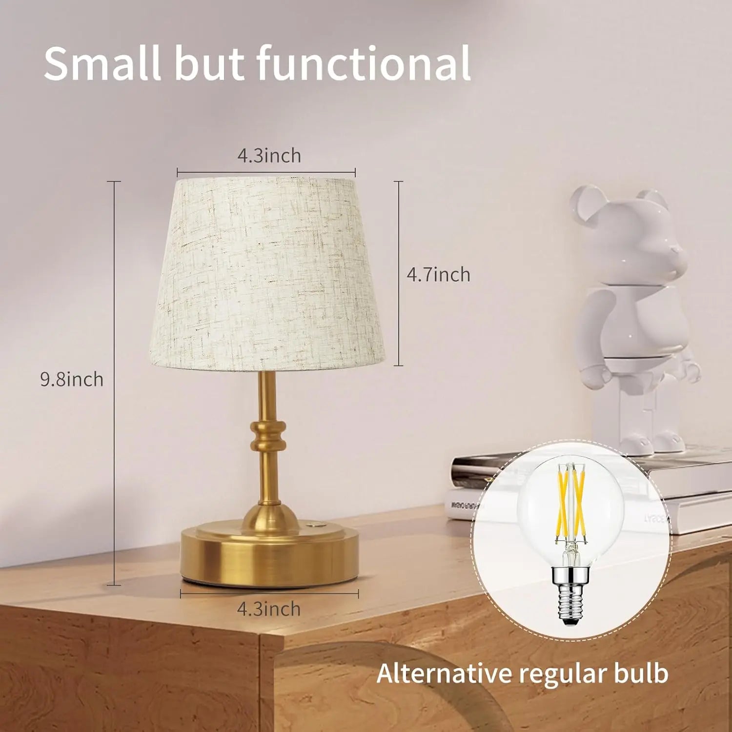 Rechargeable Cordless Table Lamp with Dimmable Touch Control, 4000mAh Battery, Warm Light for Home Decor