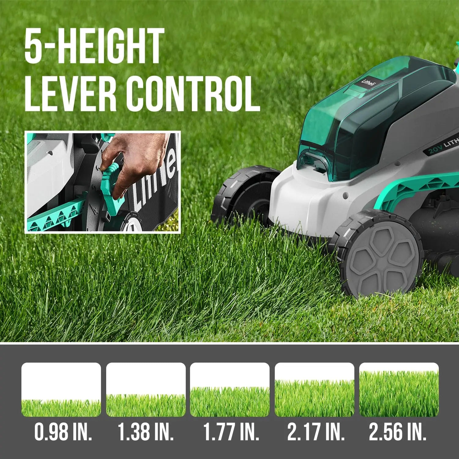 Cordless 13 Inch Cordless Lawn Mower 5 Heights 20V Electric Push Brushless Lawnmower for Garden, Yard, 4.0Ah, Customized