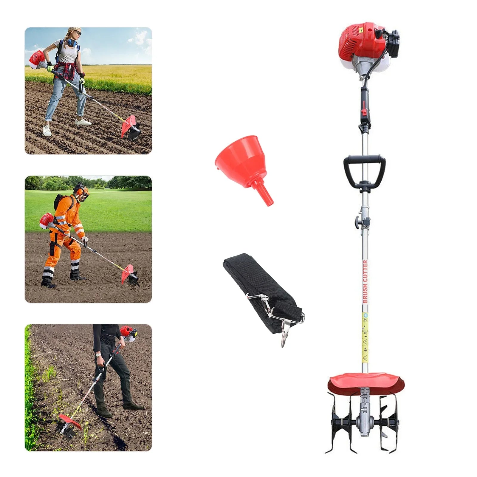 51.7CC 2-Stroke Handheld Tiller Cultivator Gas Powered Engine Rototiller Garden Tool,Gas Powered Tiller Cultivator, for Lawn