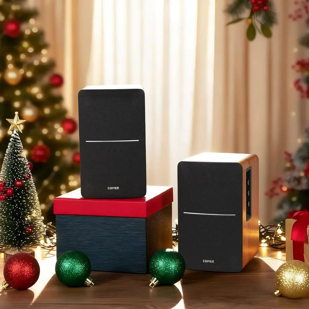 2.0 Stereo Active Nearfield Monitor Speakers - 42W RMS with Subwoofer Line Out - Wooden Cabinet