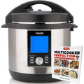 LUX LCD 6 Quart Multicooker with America's Test Kitchen Multicooker Perfection Cookbook Stainless Steel for Home Cooking Rice S