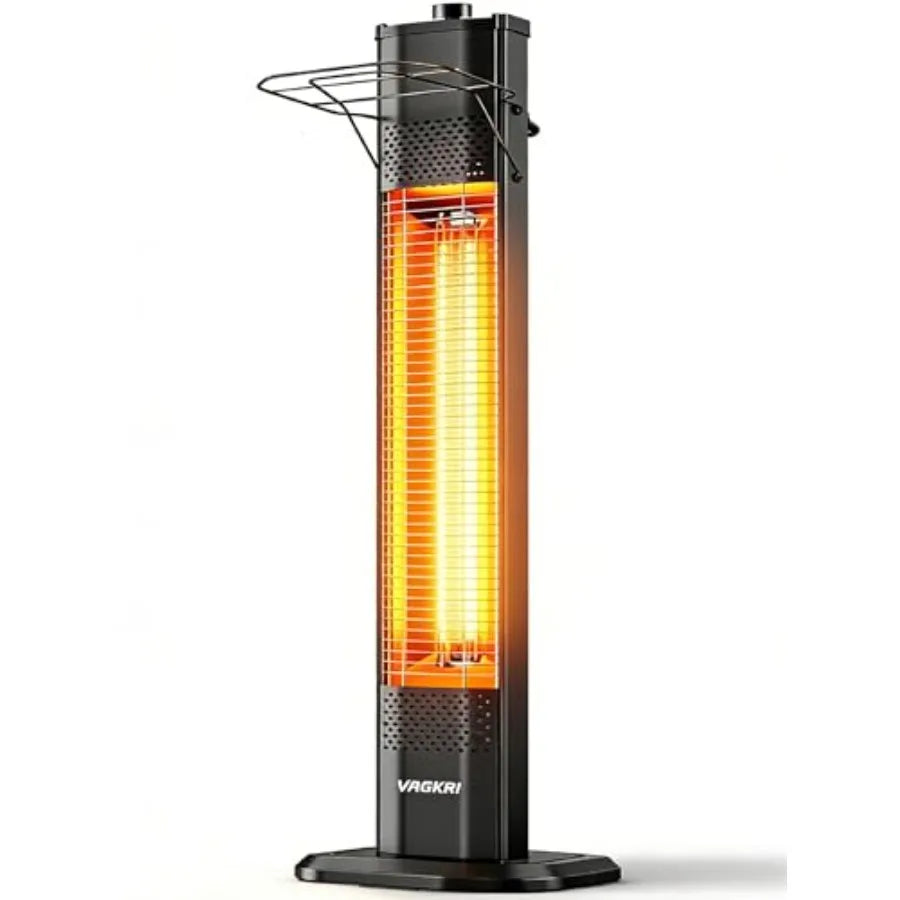Outdoor Electric Patio Heater 1500W 36 Infrared Heater with 2 Heat Tubes 3 Heat Levels Tip-Over and Overheat Protection IPX5 Wa