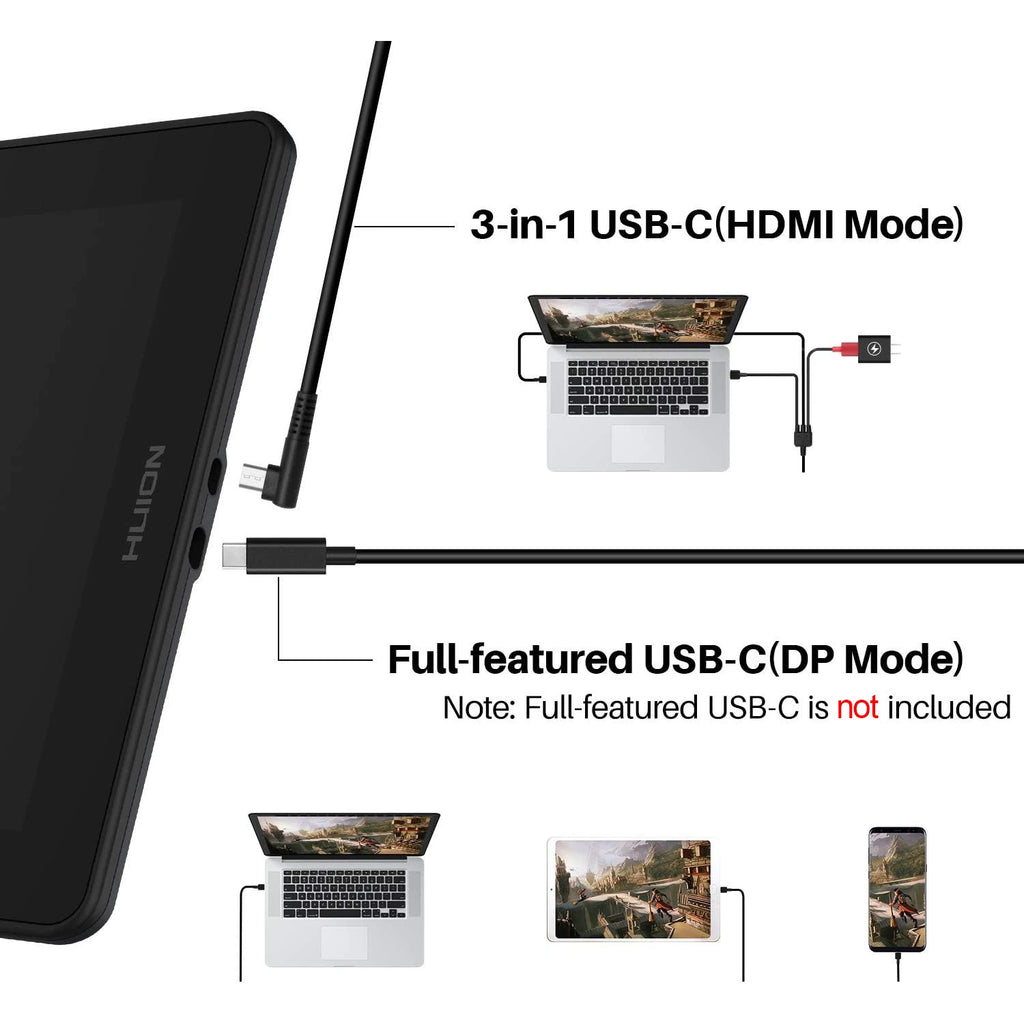 HUION Kamvas 16(2021) Graphics Drawing Monitor Battery-free Digital Pen Tablet For Windows/MAC And Android 120%s RGB