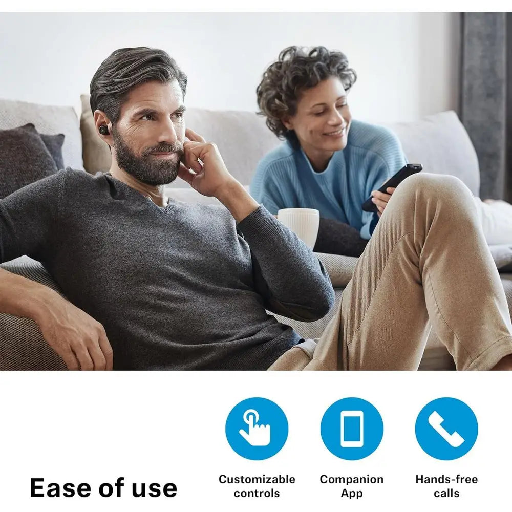 umer Audio TV Clear Set 2 Earbuds - WirelTeion Earpes with Passive Noise Cancellation and Bluetooth - Hearing Device or Enhanced