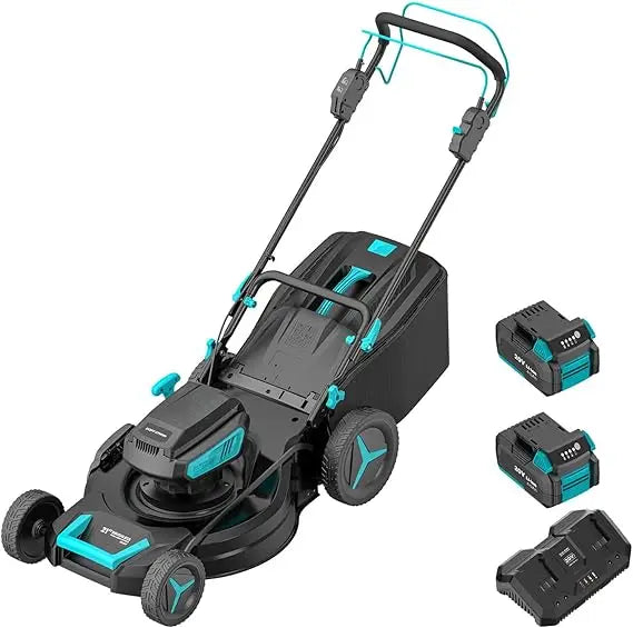 2 * 20V 21 inch Self-Propelled Lawn Mower Cordless, 3-in-1 Brushless Electric Lawn Mower with 6-Position Cutting Height Adjustme
