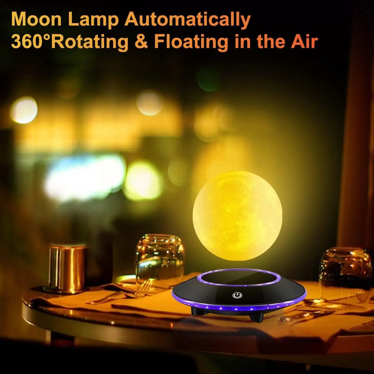 Floating Moon Lamp with 16 Color LED Lights, Spins in Air for Home Decor and Unique Gifts