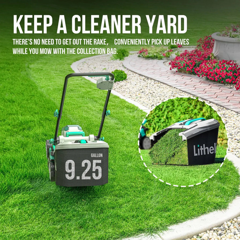 Cordless 13 Inch Cordless Lawn Mower 5 Heights 20V Electric Push Brushless Lawnmower for Garden, Yard, 4.0Ah, Customized