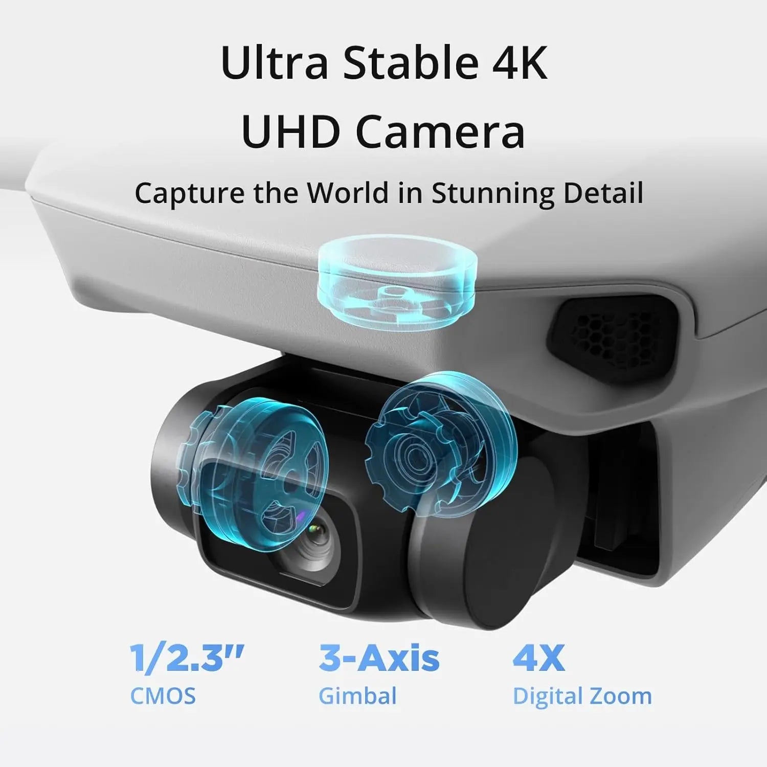 Mini Drone with 4K Camera, FPV Transmission, Easy to Fly, 3-Axis Gimbal, 31-Min Flight, Under 249g for Beginners
